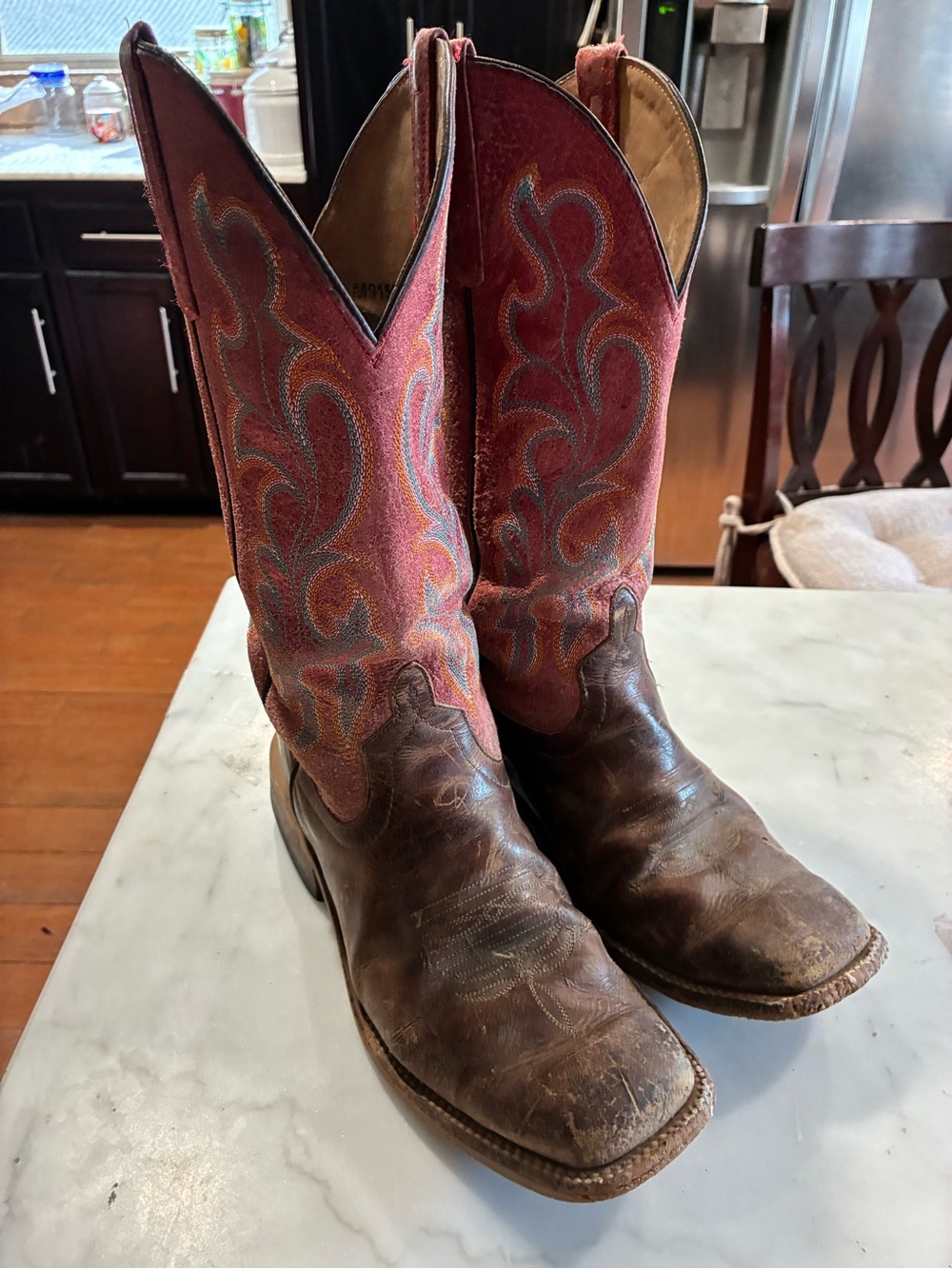 Macie Bean Old Town Western Boot Red Womens Size 8M